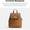 imageCoach Womens Turnlock Backpack B4Black Currant MediumB4Honey Brown