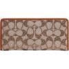 imageCoach Womens Crystal Signature Jacquard Essential Slim Wallet LHBurnished Amber