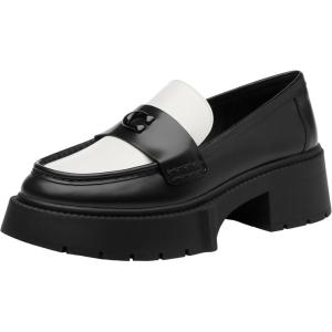 imageCOACH Womens Leah Platform LoafersBlackOptic White