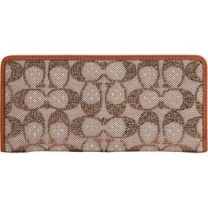 imageCoach Womens Crystal Signature Jacquard Essential Slim Wallet LHBurnished Amber
