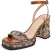 imageCOACH womens Platform Sandal in Crystal Signature JacquardCocoaBurnished Amber
