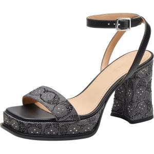 imageCOACH womens Platform Sandal in Crystal Signature JacquardBlack