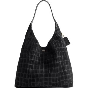 imageCoach womens Brooklyn Shoulder Bag 39B4Black Croc Suede
