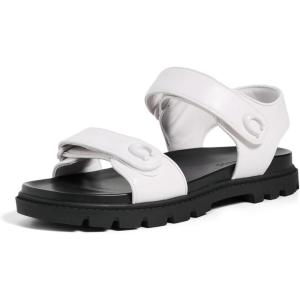 image:imageCOACH Womens Brynn Leather SandalsOptic WhiteBlack