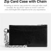 image:imageZip Card Case with Chain in Pebble Leather