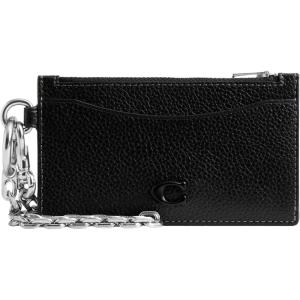 image:imageZip Card Case with Chain in Pebble Leather