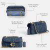 image:imageCOACH Crystal Embellished Leather Tabby Shoulder Bag 20Light Denim Suede