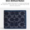 image:imageCOACH Slim Billfold Wallet In Signature Denim Deep Blue One Size