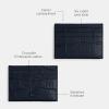 image:imageFlat Card Case in Embossed CrocDeep Blue