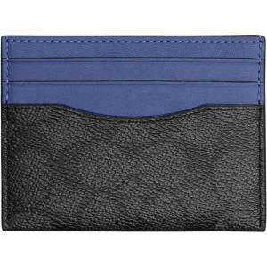 image:imageFlat Card Case in Embossed CrocCharcoalBlueberry