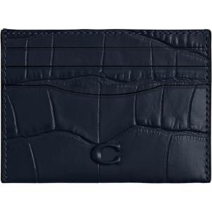image:imageFlat Card Case in Embossed CrocDeep Blue