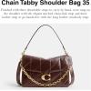 image:imageCOACH Womens Quilted Glazed Leather Chain Tabby Shoulder BagB4Maple