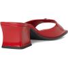 image:imageCOACH womens Sculpted C Leather Block Heel SandalsBlackCrimson TintGreen Glow