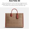 image:imageCoach Womens Signature Canvas Ace Tote 30 Tan Rust