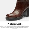 image:imageSculpted C Tall Embossed Croc BootMaple
