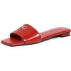 image:imageCOACH womens Sculpted C Flat SandalBlackCrimson TintGreen Glow