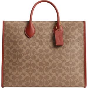 image:imageCoach Womens Signature Canvas Ace Tote 30 Tan Rust