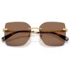 image:imageCOACH Womens HC7193D Low Bridge Fit Square Sunglasses Shiny GoldBrown Solid 57 mm