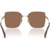 image:imageCOACH Womens HC7193D Low Bridge Fit Square Sunglasses Shiny GoldBrown Solid 57 mm