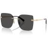 image:imageCOACH Womens HC7193D Low Bridge Fit Square Sunglasses Shiny Light GoldGrey Solid 57 mm