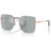 image:imageCOACH Womens HC7193D Low Bridge Fit Square Sunglasses Shiny Rose GoldGrey Mirrored 57 mm