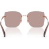 image:imageCOACH Womens HC7193D Low Bridge Fit Square Sunglasses Shiny Rose GoldPurple Solid 57 mm