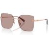 image:imageCOACH Womens HC7193D Low Bridge Fit Square Sunglasses Shiny Rose GoldPurple Solid 57 mm