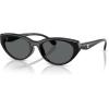 image:imageCOACH Womens HC8456D Low Bridge Fit Square Sunglasses BlackGrey Solid Polarized 55 mm