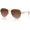image:imageCOACH womens Hc7186 Aviator SunglassesShiny Light GoldBrown Gradient Polarized