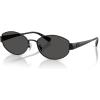 image:imageCOACH womens Hc7192d Low Bridge Fit Oval SunglassesShiny BlackGrey Solid