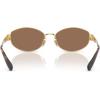 image:imageCOACH womens Hc7192d Low Bridge Fit Oval SunglassesShiny GoldDark Brown Solid