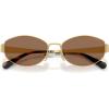 image:imageCOACH womens Hc7192d Low Bridge Fit Oval SunglassesShiny GoldDark Brown Solid