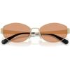 image:imageCOACH womens Hc7192d Low Bridge Fit Oval SunglassesShiny Light GoldLight Brown Solid