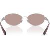 image:imageCOACH womens Hc7192d Low Bridge Fit Oval SunglassesShiny SilverPurple Solid