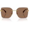 image:imageCOACH Womens HC7193D Low Bridge Fit Square Sunglasses Shiny GoldBrown Solid 57 mm