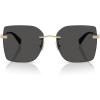 image:imageCOACH Womens HC7193D Low Bridge Fit Square Sunglasses Shiny Light GoldGrey Solid 57 mm