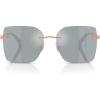 image:imageCOACH Womens HC7193D Low Bridge Fit Square Sunglasses Shiny Rose GoldGrey Mirrored 57 mm