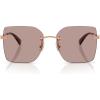 image:imageCOACH Womens HC7193D Low Bridge Fit Square Sunglasses Shiny Rose GoldPurple Solid 57 mm