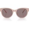 image:imageCOACH Womens HC8430D Low Bridge Fit Round Sunglasses Solid Grey PinkDark Purple Solid 56 mm