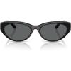 image:imageCOACH Womens HC8456D Low Bridge Fit Square Sunglasses BlackGrey Solid Polarized 55 mm