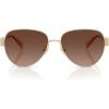image:imageCOACH womens Hc7186 Aviator SunglassesShiny Light GoldBrown Gradient Polarized