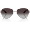image:imageCOACH womens Hc7186 Aviator SunglassesShiny SilverGrey Gradient