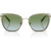 image:imageCOACH womens Hc7187 Square SunglassesLight GoldSageGreen Blue Gradient