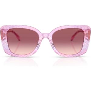 image:imageCOACH Womens HC8450U Universal Fit Square Sunglasses Transparent Iris Signature CPurple Pink Gradient 52 mm