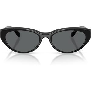 image:imageCOACH Womens HC8456D Low Bridge Fit Square Sunglasses BlackGrey Solid Polarized 55 mm