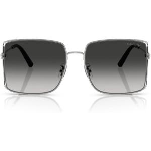 image:imageCOACH womens Hc 7174d Square SunglassesCw429 Shiny Silver Grey Gradie