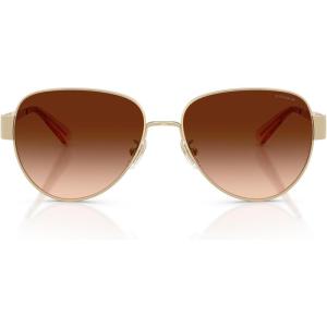 image:imageCOACH womens Hc7186 Aviator SunglassesShiny Light GoldBrown Gradient