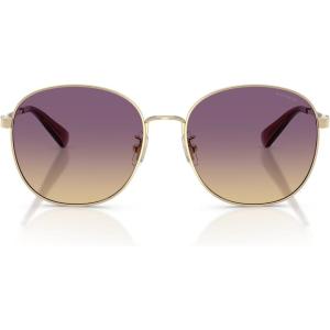image:imageCOACH womens Hc7189 Round SunglassesShiny Light GoldIris Yellow Gradient