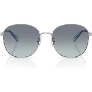 image:imageCOACH womens Hc7189 Round SunglassesShiny SilverOcean Gradient