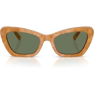 image:imageCOACH womens Hc8452u Universal Fit Cat Eye SunglassesBlonde TortoiseGreen Solid
